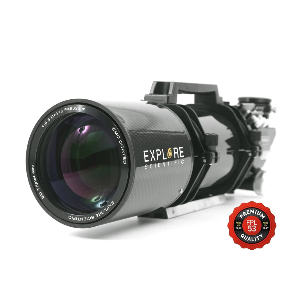 Explore Scientific  115mm f/5.5 Air-Spaced Triplet ED APO Refractor in Carbon Fiber with 3